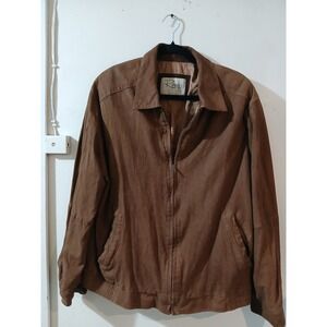 Vintage Remy Leather Mens Brown Nubuck Bomber Jacket Made in USA Size 44